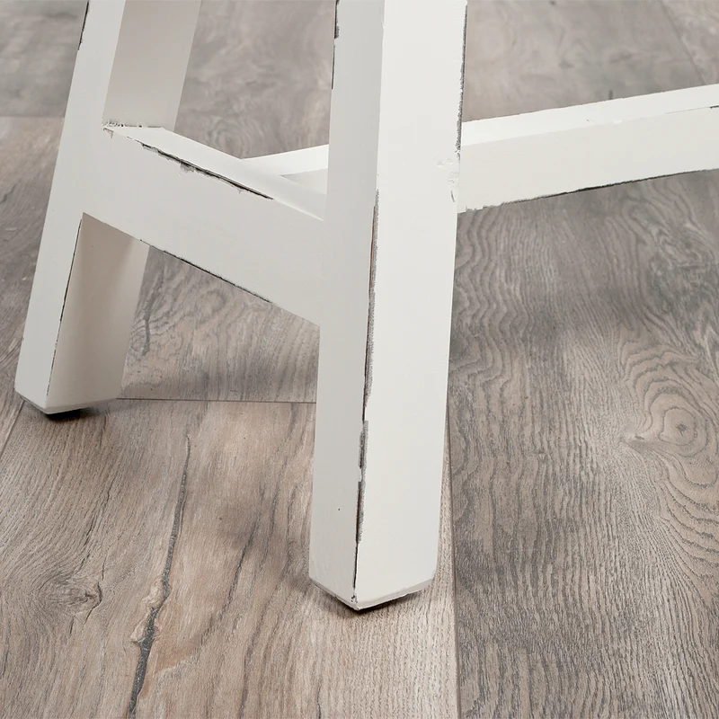 Massivholz Sitzbank RANCH Antik-Weiß Mahagoni ca. L90cm