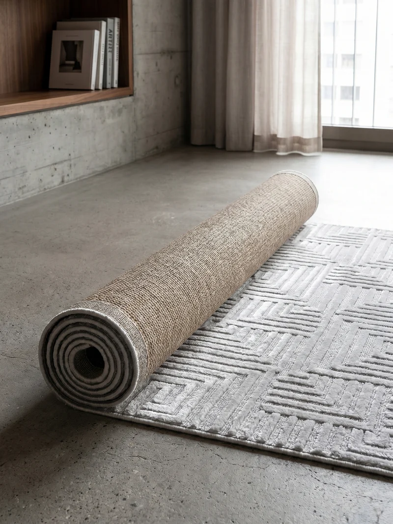 Kurzflor-Teppich 3D-Reliefdesign – Waschbar & Strapazierfähig | Heatset-Veredelung für Wolloptik