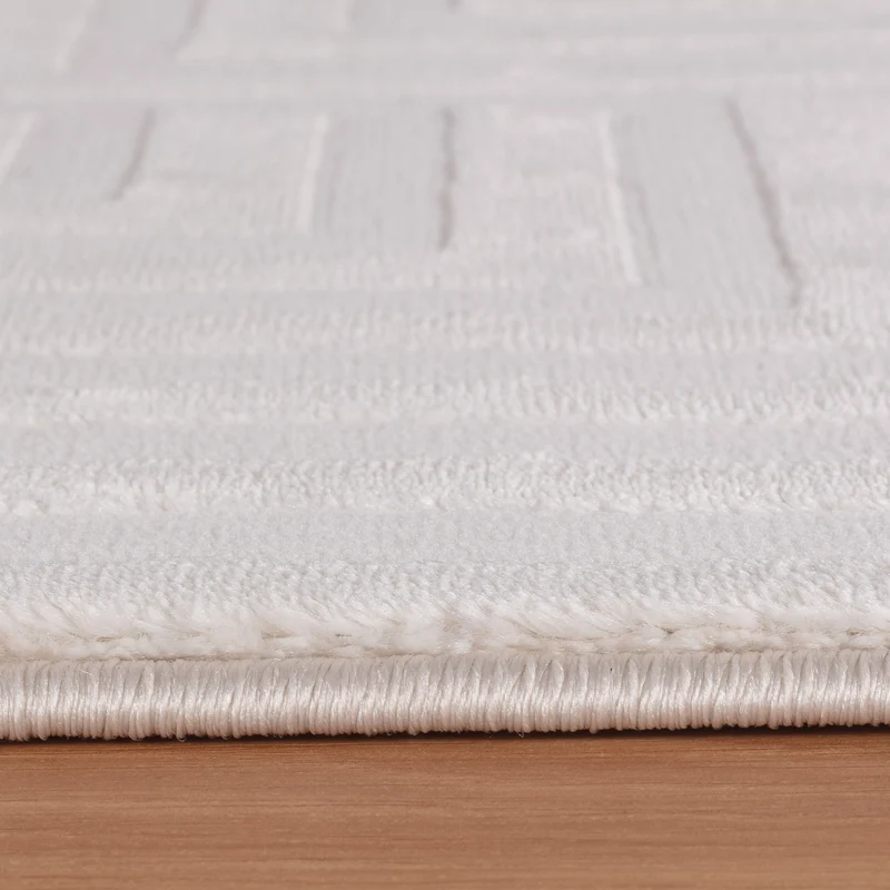 Kurzflor-Teppich 3D-Reliefdesign – Waschbar & Strapazierfähig | Heatset-Veredelung für Wolloptik