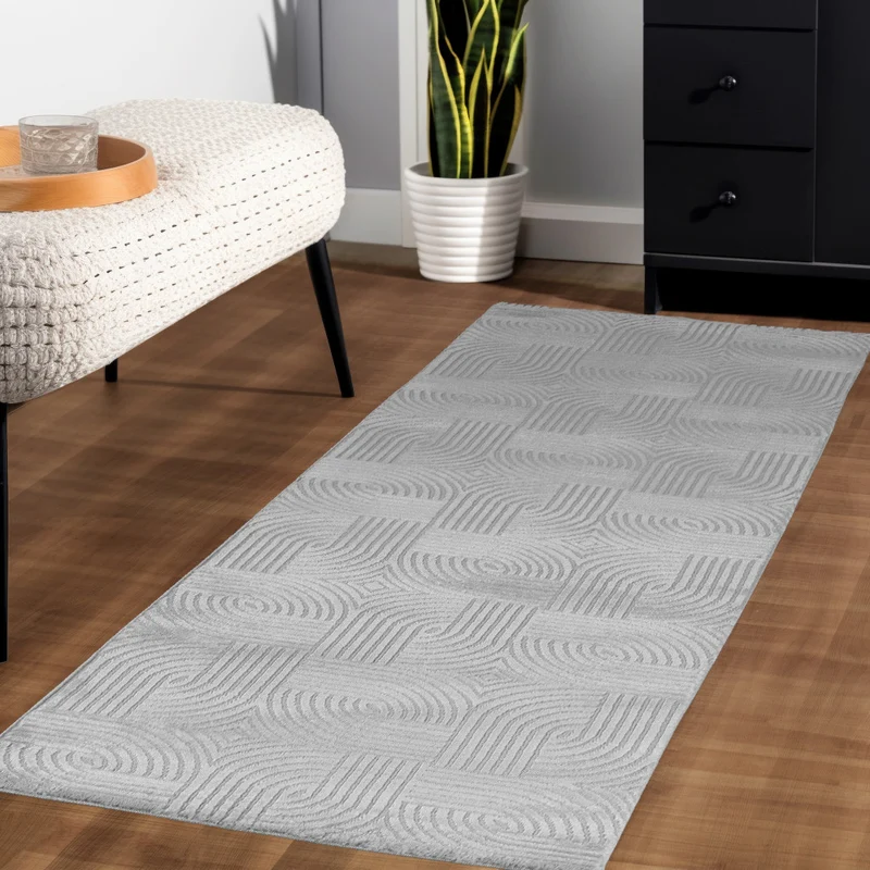 Kurzflor-Teppich 3D-Struktur – Waschbar & Strapazierfähig | Dicht Gewebt für Langlebigkeit