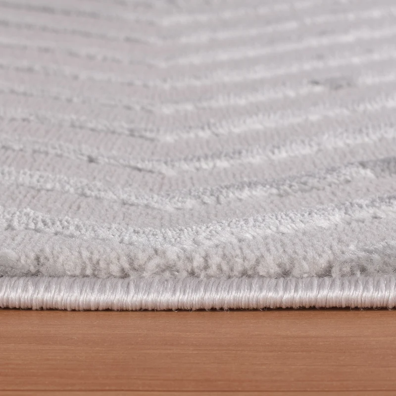 Kurzflor-Teppich Tiefeneffekt-Muster – Waschbar & Strapazierfähig | Heatset-Veredelung für Wolloptik
