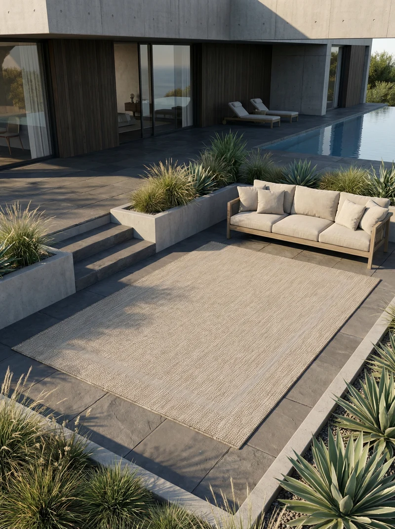 Outdoor-Teppich Einfarbig – Waschbar & Wetterfest für Balkon & Terrasse