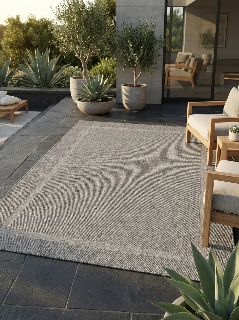 Outdoor-Teppich Einfarbig – Waschbar & Wetterfest für Balkon & Terrasse