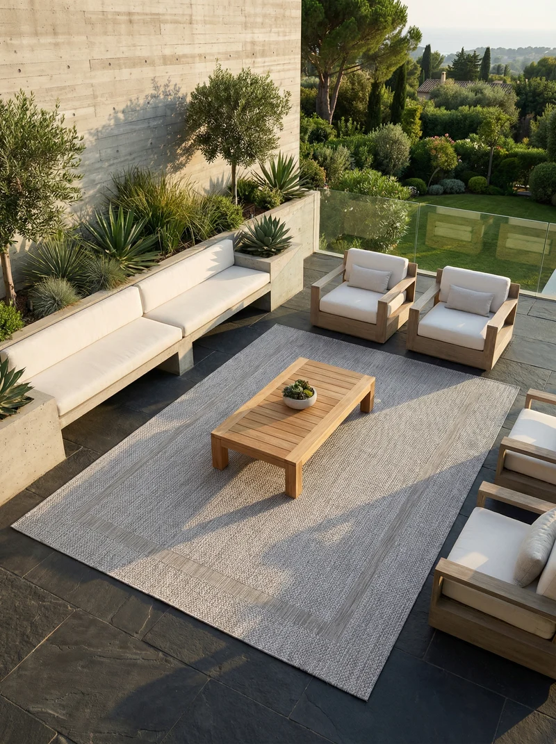 Outdoor-Teppich Einfarbig – Waschbar & Wetterfest für Balkon & Terrasse