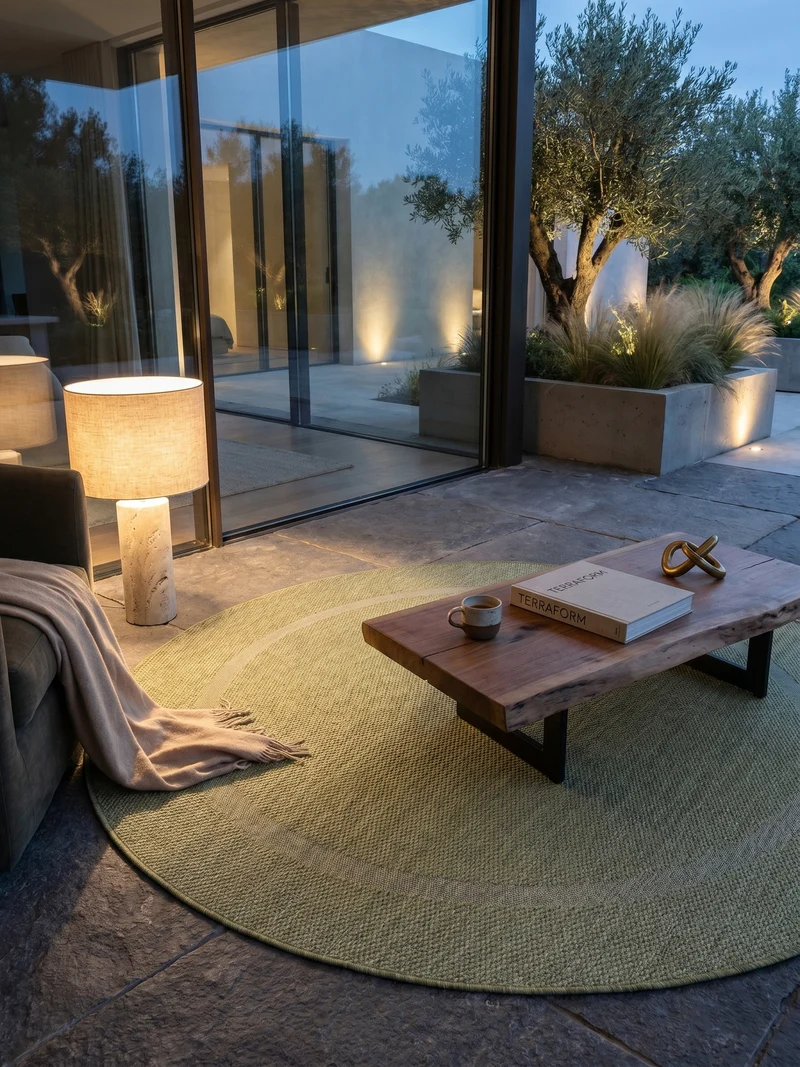 Outdoor-Teppich Einfarbig – Waschbar & Wetterfest für Balkon & Terrasse