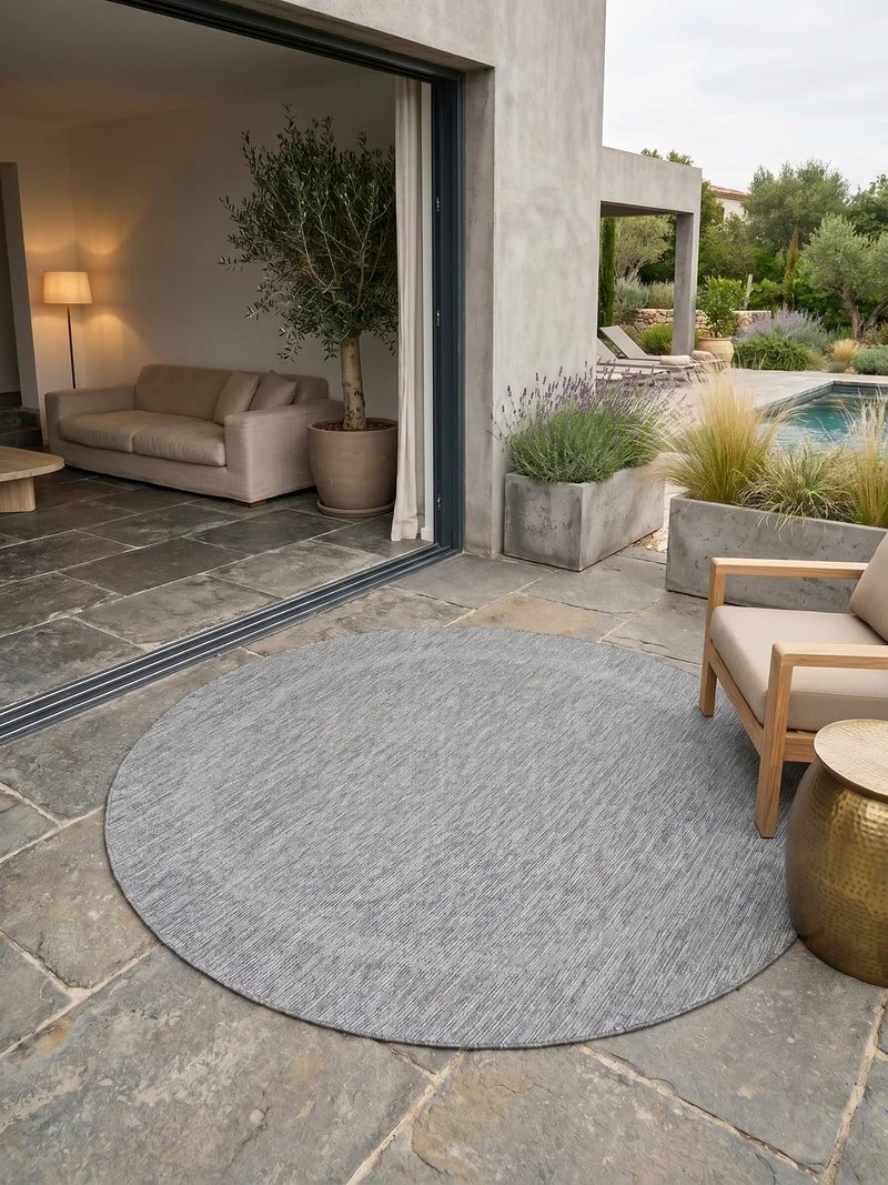 Outdoor-Teppich Einfarbig – Waschbar & Wetterfest für Balkon & Terrasse