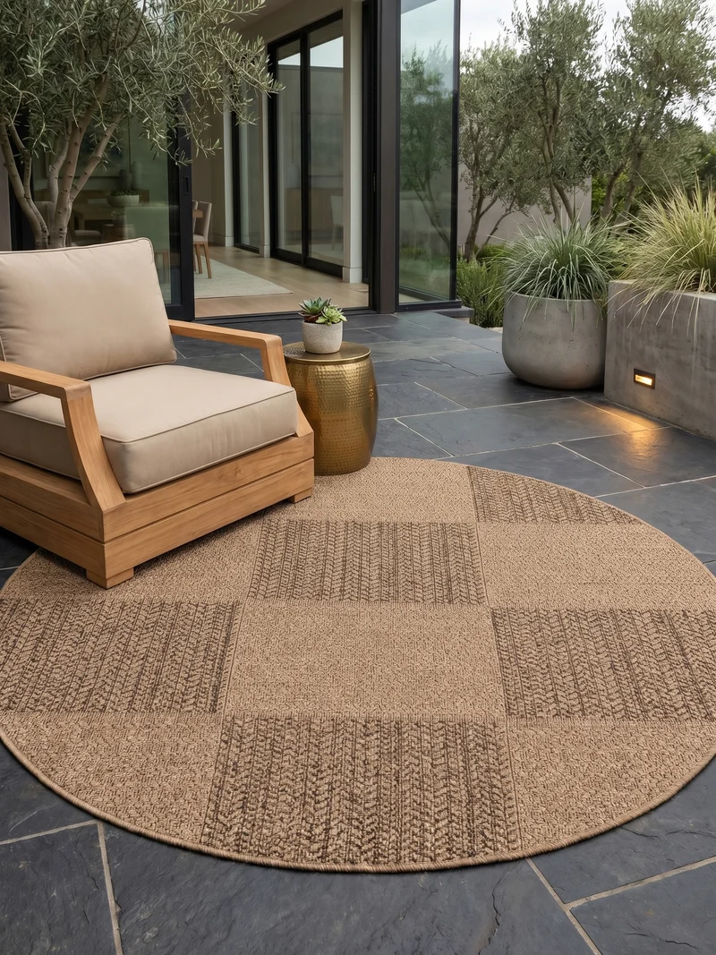 Outdoor-Teppich Kariert – Waschbar & Wetterfest für Balkon & Terrasse