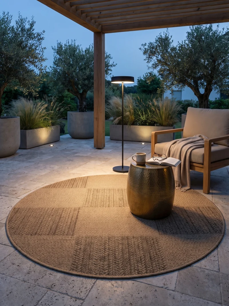 Outdoor-Teppich Kariert – Waschbar & Wetterfest für Balkon & Terrasse