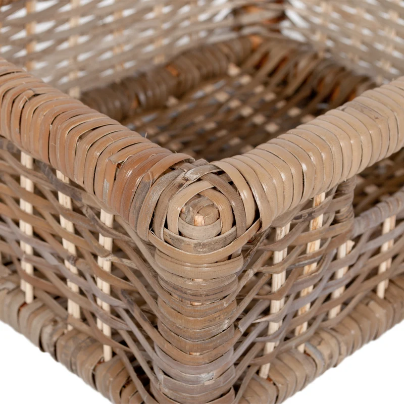 2er Set Rattan Korb CESTA-Small Grey