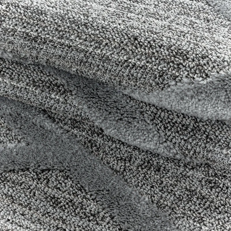 3D Hochflor-Teppich Diagonale Wellen – Waschbar | Expressiver Hoch-Tief-Effekt | 2,00 cm Florhöhe für Wohnkomfort