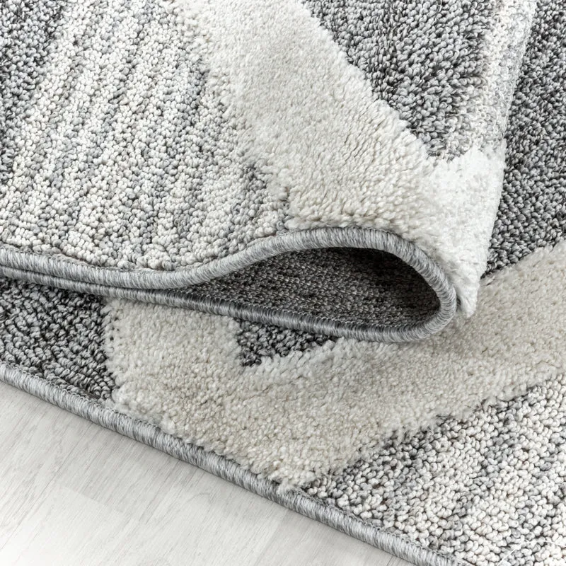 3D Hochflor-Teppich Dreiecks-Streifen – Waschbar | Grafischer Hoch-Tief-Effekt | 2,00 cm Florhöhe für Wohnkomfort