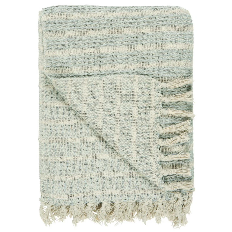 Ib Laursen Plaid Creme/Hellblau mit Streifenmuster