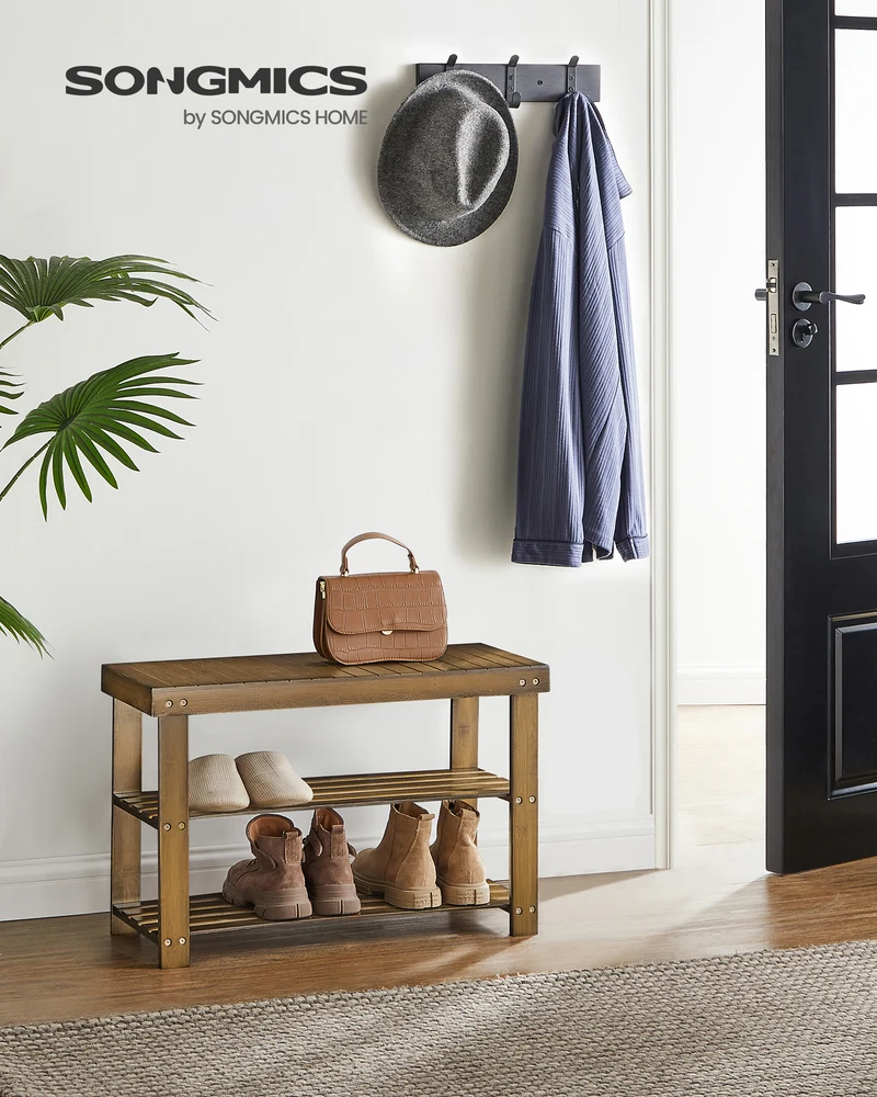 Shoe Bench, shoe storage bench, Attractive Bamboo Shoe Rack Bench for Entryway Organization and Comfort - Stylishly Welcome Home