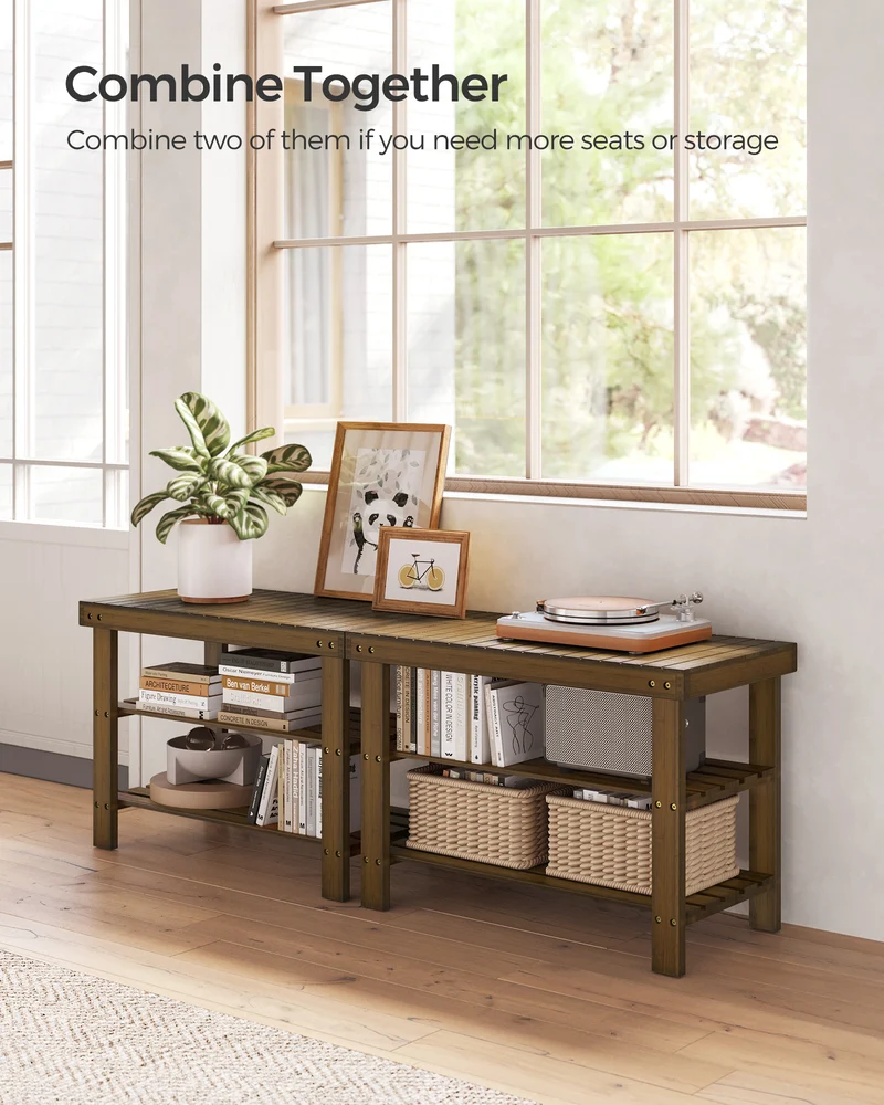 Shoe Bench, shoe storage bench, Attractive Bamboo Shoe Rack Bench for Entryway Organization and Comfort - Stylishly Welcome Home