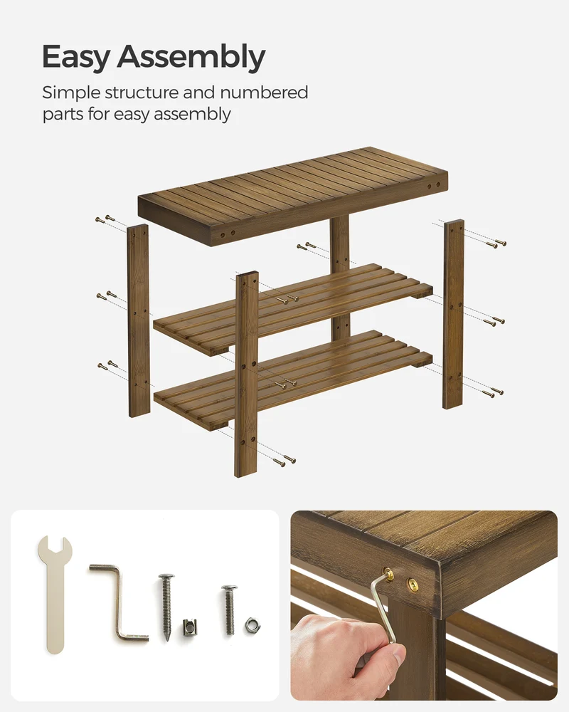 Shoe Bench, shoe storage bench, Attractive Bamboo Shoe Rack Bench for Entryway Organization and Comfort - Stylishly Welcome Home