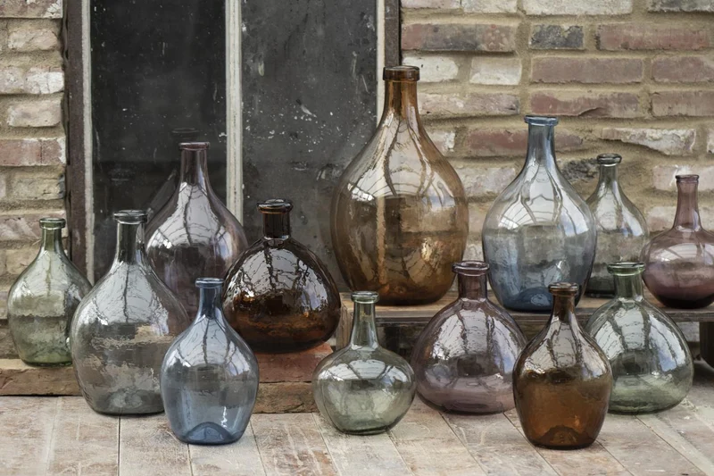 Ib Laursen Glasballon braunes Glas mundgeblasen NON FOOD