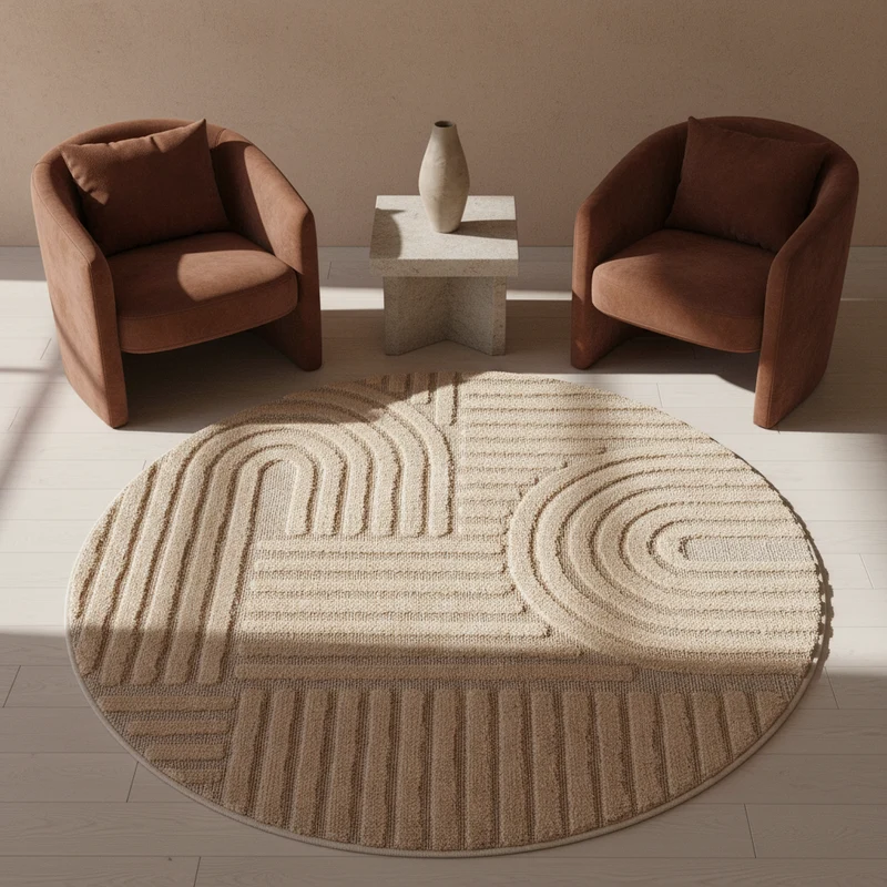 3D Hochflor-Teppich Skandinavisch Boho – Waschbar | Hoch-Tief-Effekt | Saugroboter-geeignet