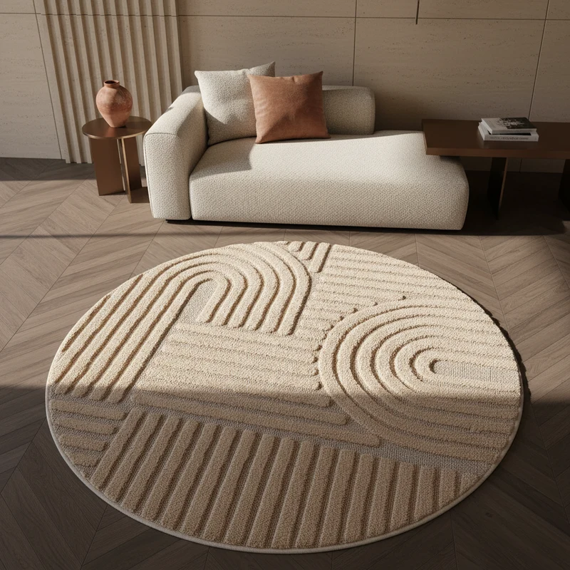 3D Hochflor-Teppich Skandinavisch Boho – Waschbar | Hoch-Tief-Effekt | Saugroboter-geeignet