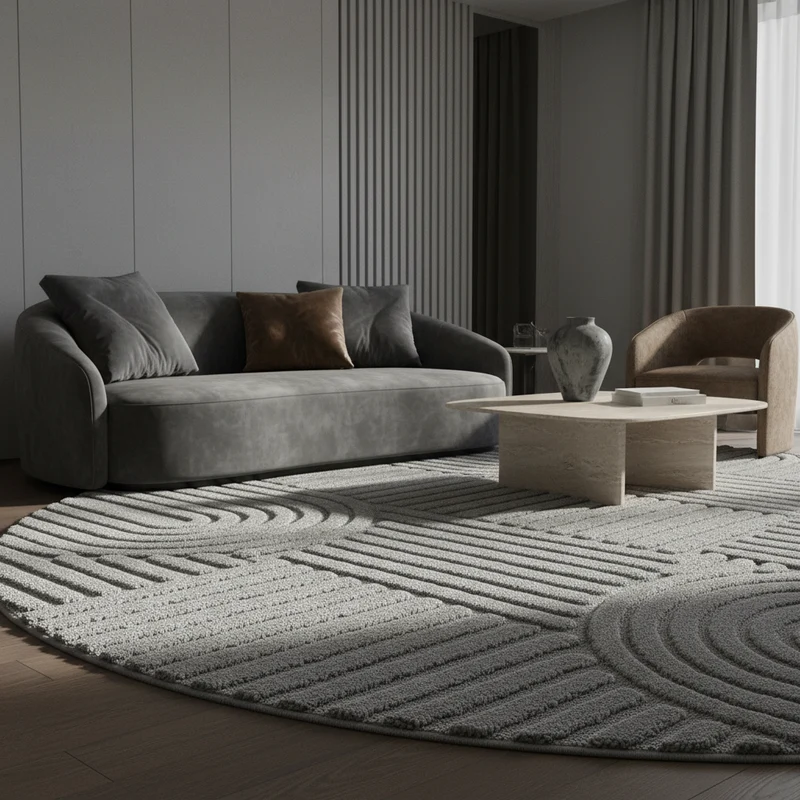3D Hochflor-Teppich Skandinavisch Boho – Waschbar | Hoch-Tief-Effekt | Saugroboter-geeignet