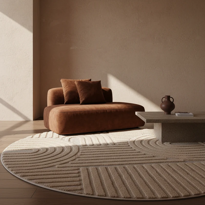 3D Hochflor-Teppich Skandinavisch Boho – Waschbar | Hoch-Tief-Effekt | Saugroboter-geeignet