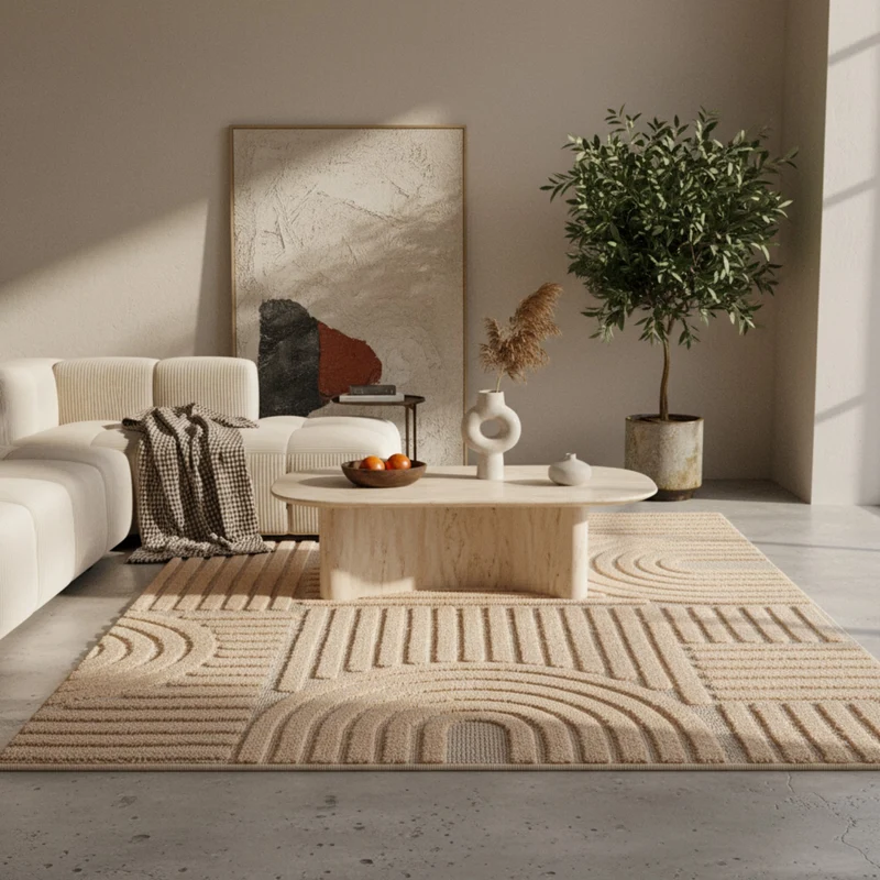 3D Hochflor-Teppich Skandinavisch Boho – Waschbar | Hoch-Tief-Effekt | Saugroboter-geeignet