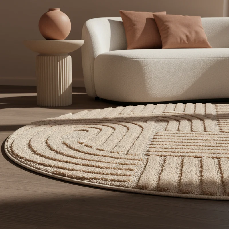 3D Hochflor-Teppich Skandinavisch Boho – Waschbar | Hoch-Tief-Effekt | Saugroboter-geeignet