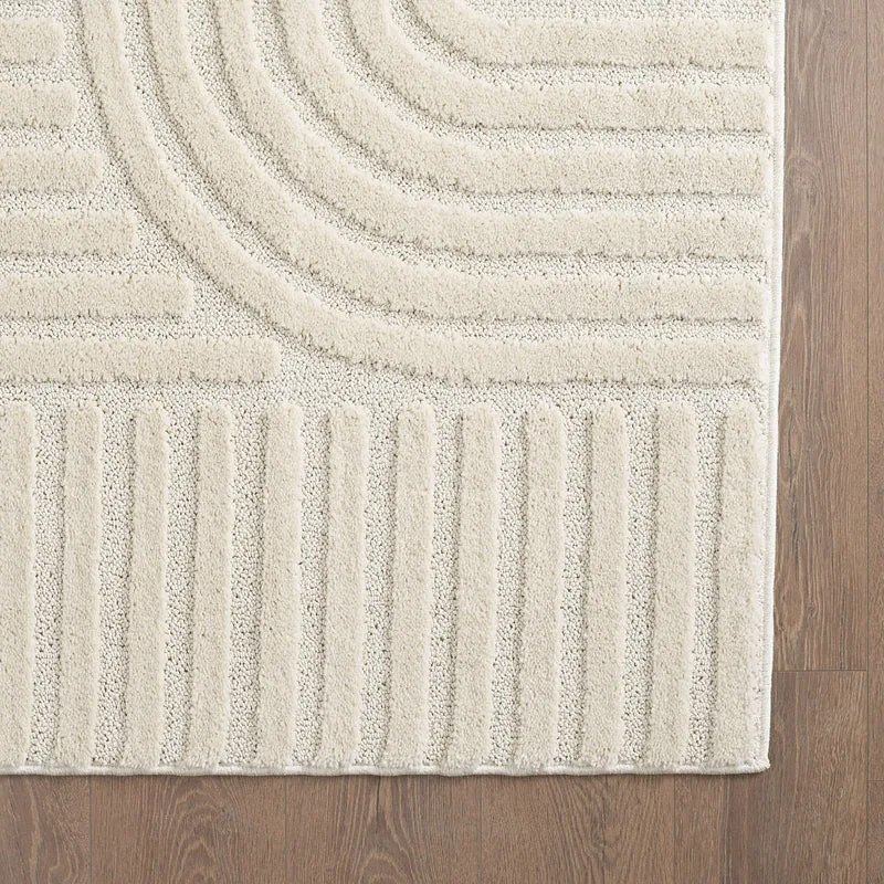 3D Hochflor-Teppich Skandinavisch Boho – Waschbar | Hoch-Tief-Effekt | Saugroboter-geeignet