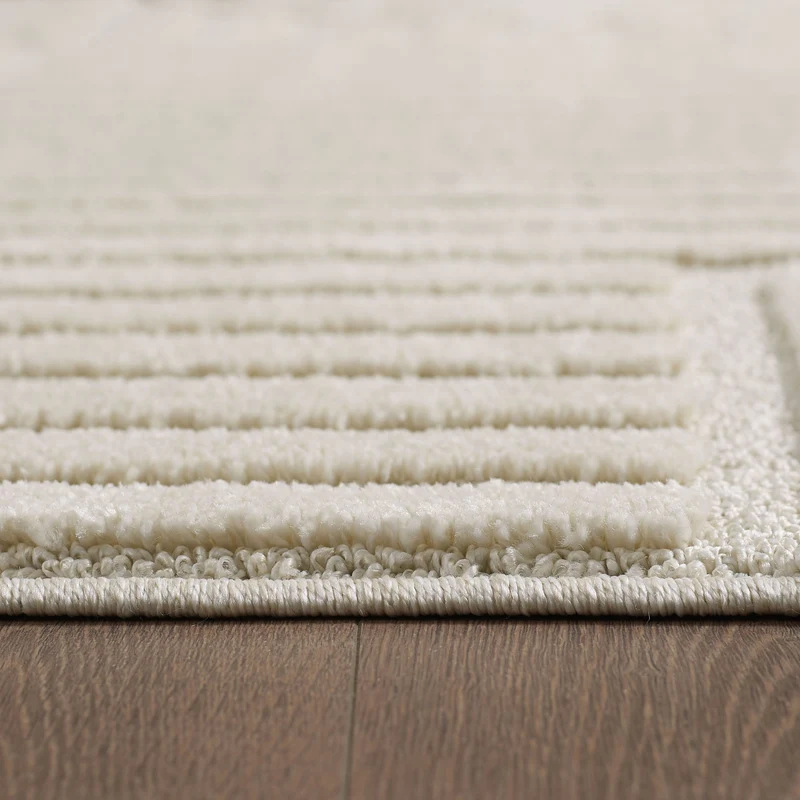 3D Hochflor-Teppich Skandinavisch Boho – Waschbar | Hoch-Tief-Effekt | Saugroboter-geeignet