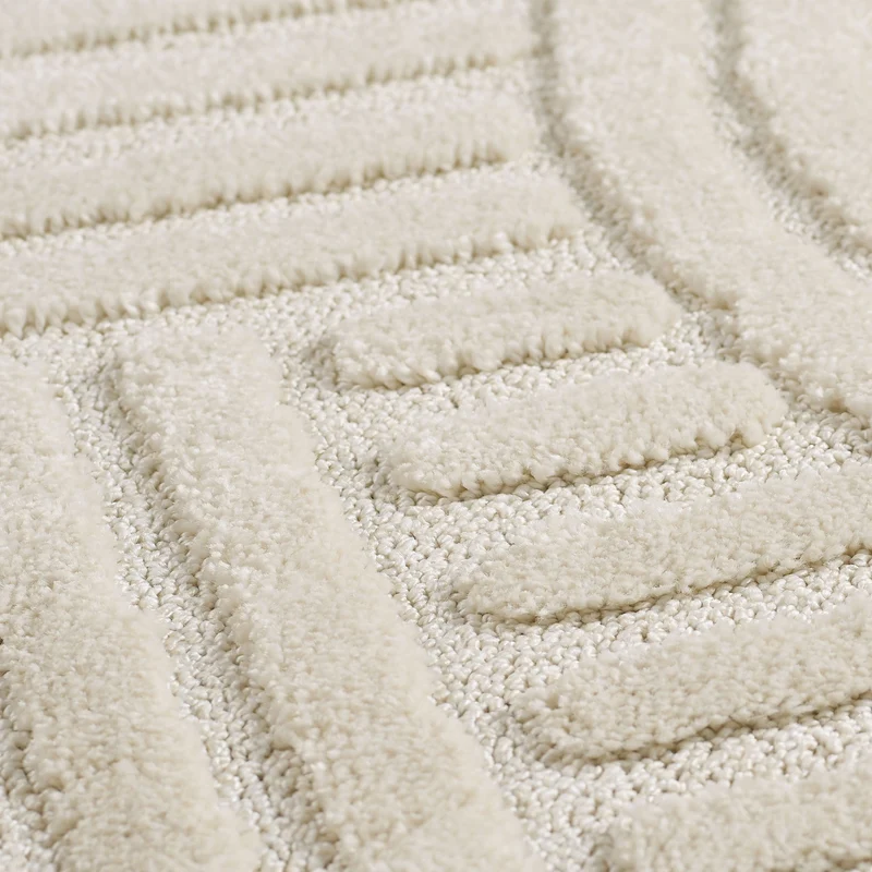 3D Hochflor-Teppich Skandinavisch Boho – Waschbar | Hoch-Tief-Effekt | Saugroboter-geeignet