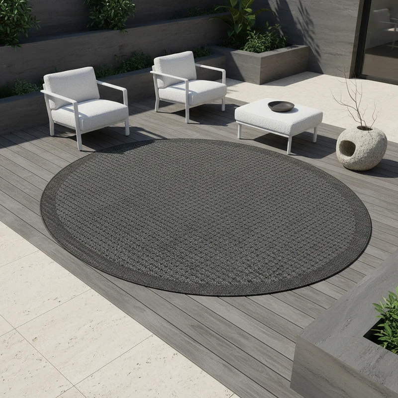Outdoor-Teppich Einfarbig – Waschbar & Wetterfest für Balkon & Terrasse