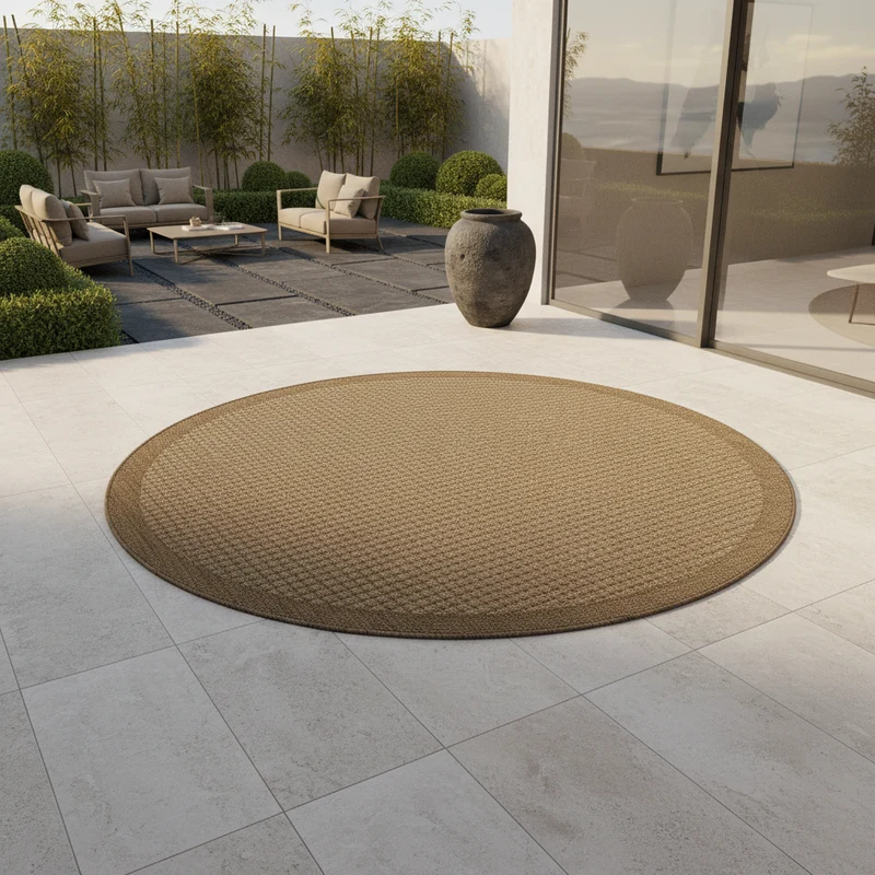 Outdoor-Teppich Einfarbig – Waschbar & Wetterfest für Balkon & Terrasse