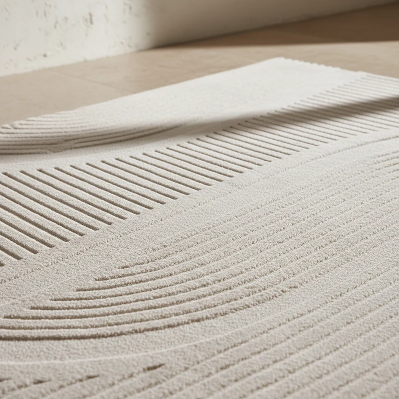 Kurzflor-Teppich Bogendesign Asymmetrisch – Waschbar & Modern