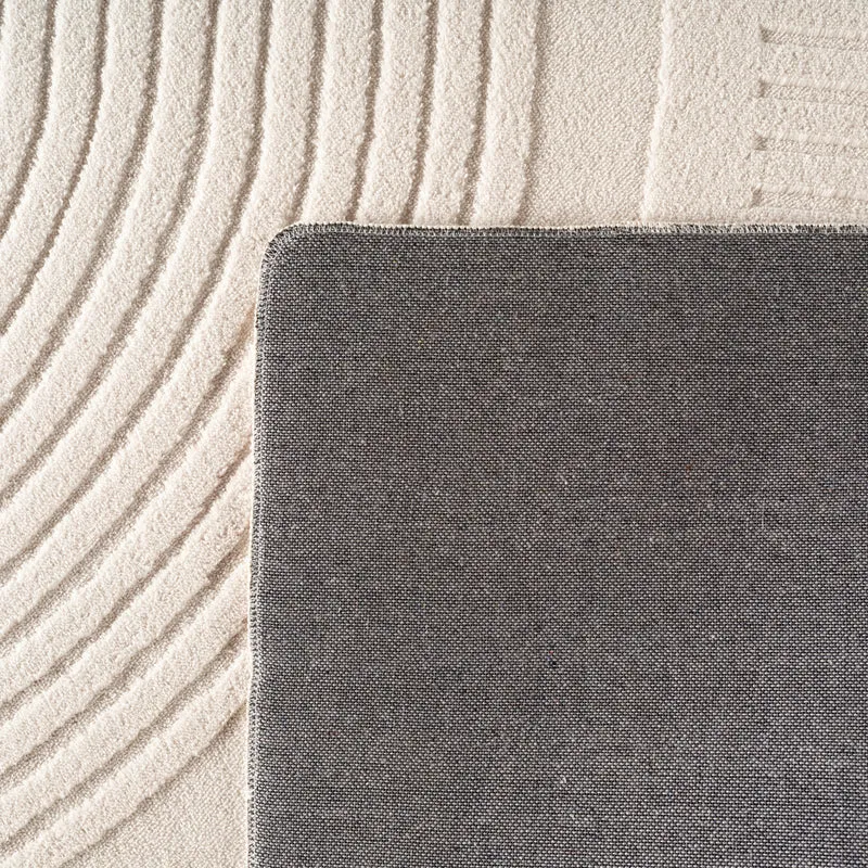 Kurzflor-Teppich Bogendesign Asymmetrisch – Waschbar & Modern