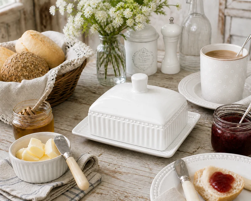 GreenGate Butterdose Alice Weiß (M)
