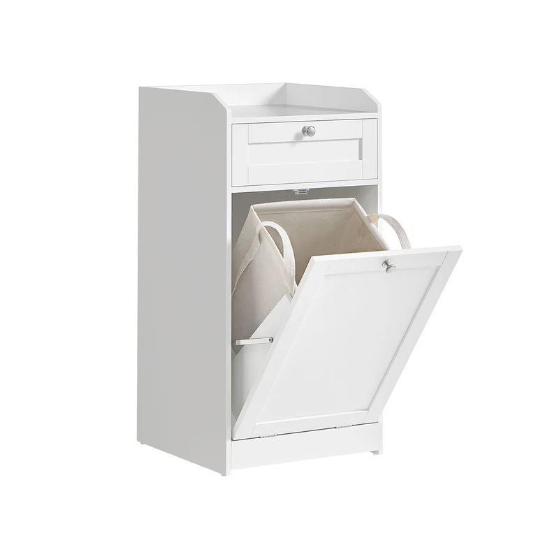 VASAGLE Armario de Baño con Cesto Ropa Sucia