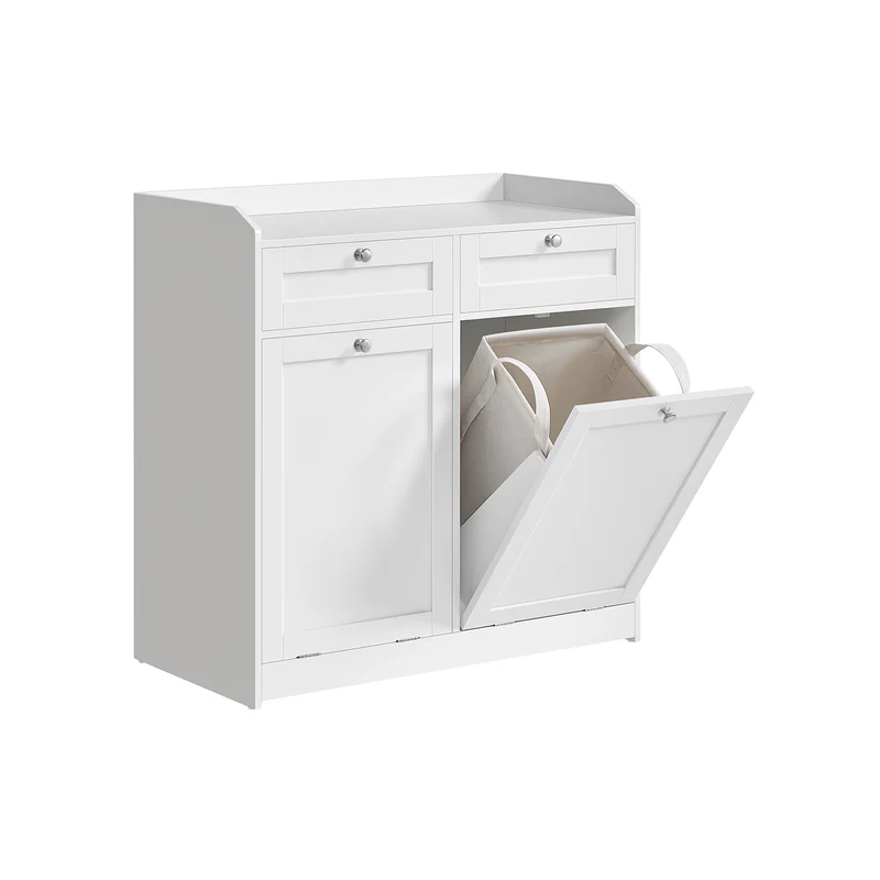 VASAGLE Armario de Baño con Cesto Ropa Sucia