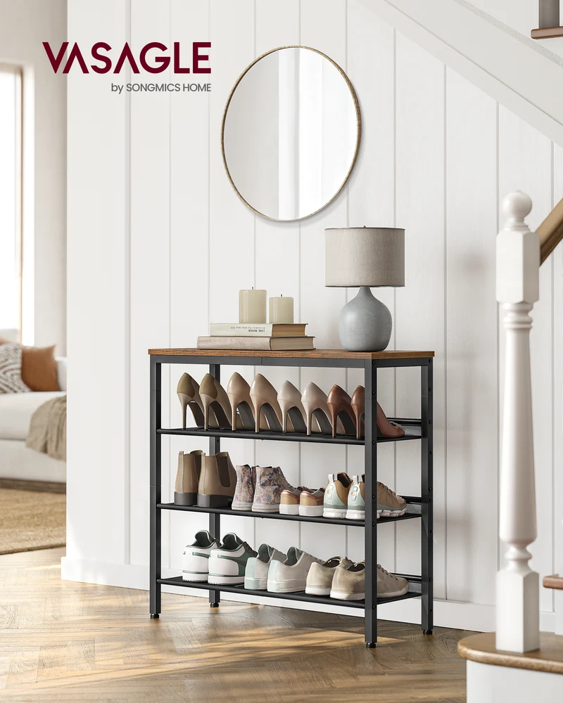 Shoe Rack, 5-Tier Shoe Storage Organizer, for Entryway, decorative shoe rack