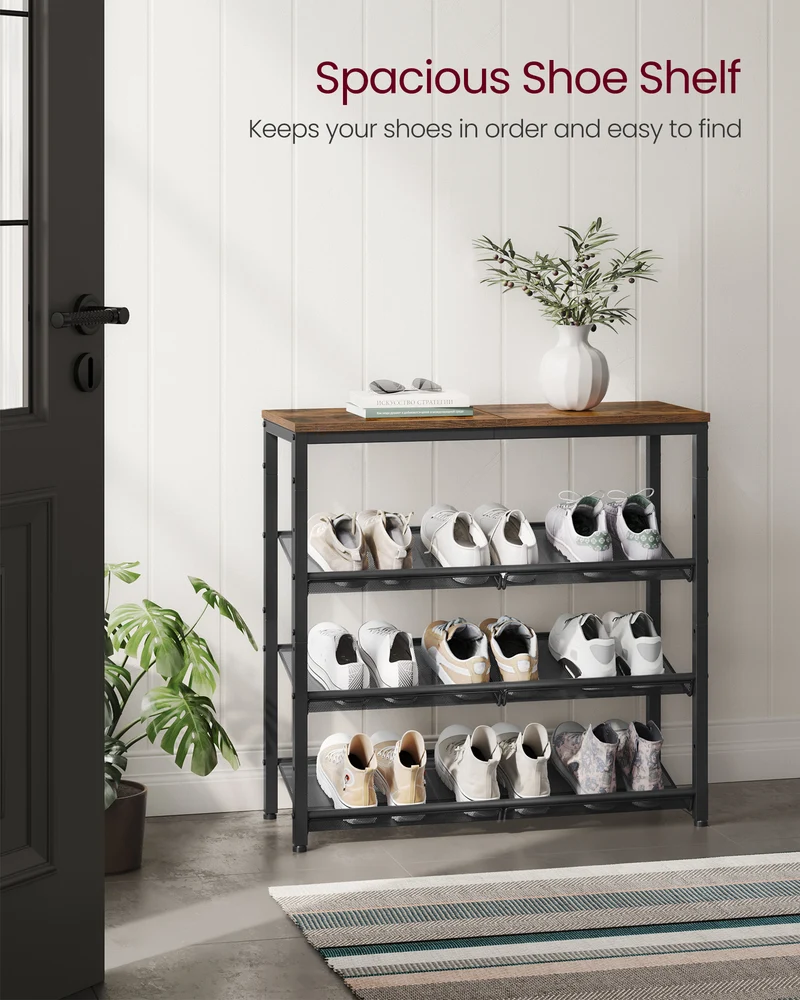 Shoe Rack, 5-Tier Shoe Storage Organizer, for Entryway, decorative shoe rack