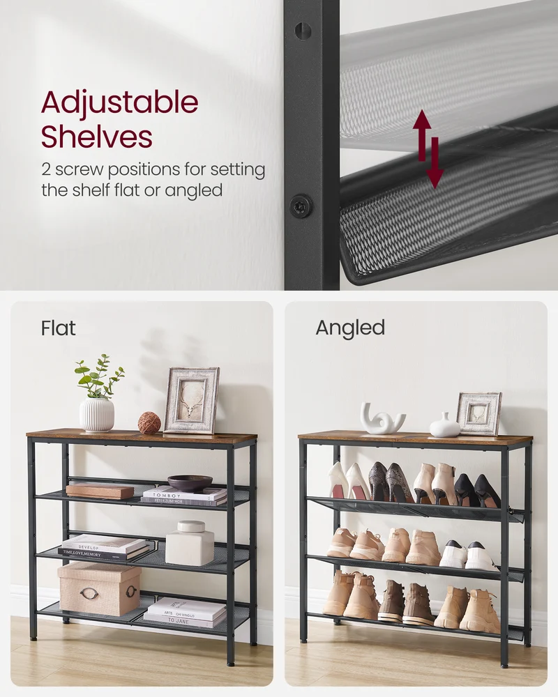 Shoe Rack, 5-Tier Shoe Storage Organizer, for Entryway, decorative shoe rack