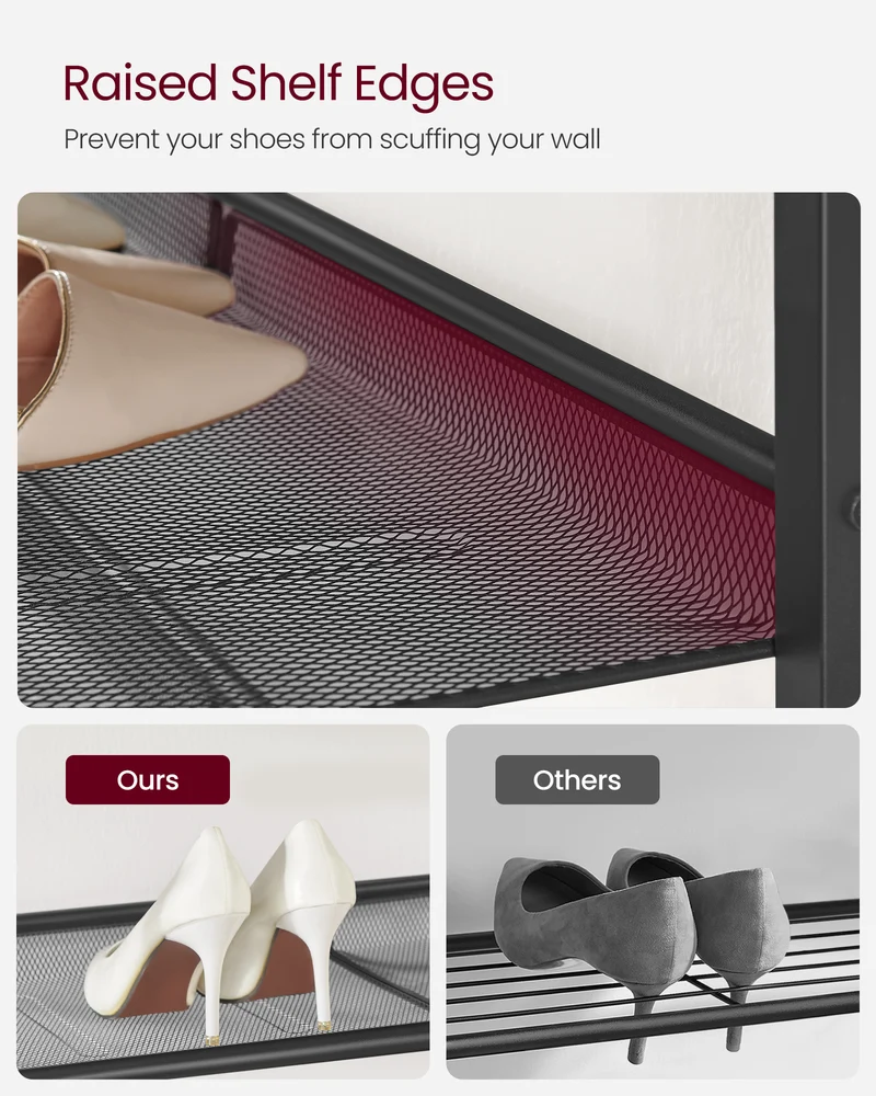 Shoe Rack, 5-Tier Shoe Storage Organizer, for Entryway, decorative shoe rack
