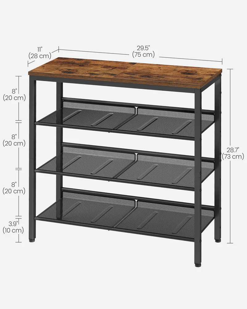 Shoe Rack, 5-Tier Shoe Storage Organizer, for Entryway, decorative shoe rack