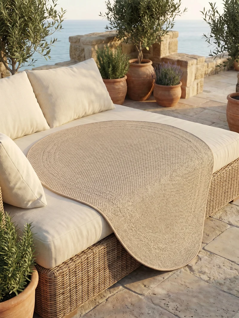 Outdoor-Teppich Bordüre – Waschbar & Wetterfest für Balkon & Terrasse