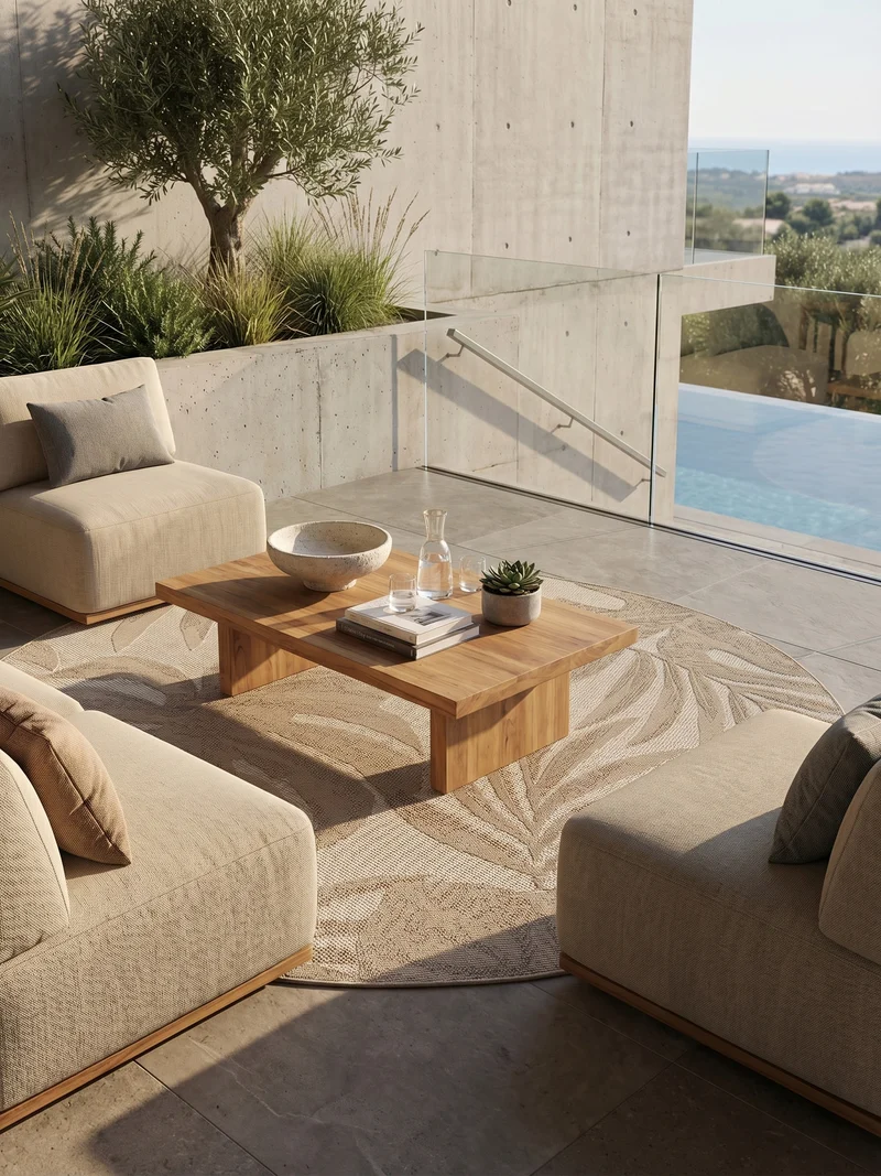 Outdoor-Teppich Tropisch – Waschbar & Wetterfest für Balkon & Terrasse