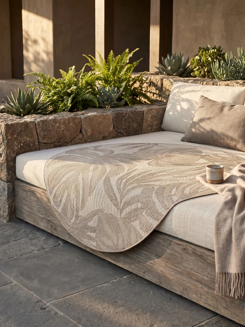 Outdoor-Teppich Tropisch – Waschbar & Wetterfest für Balkon & Terrasse