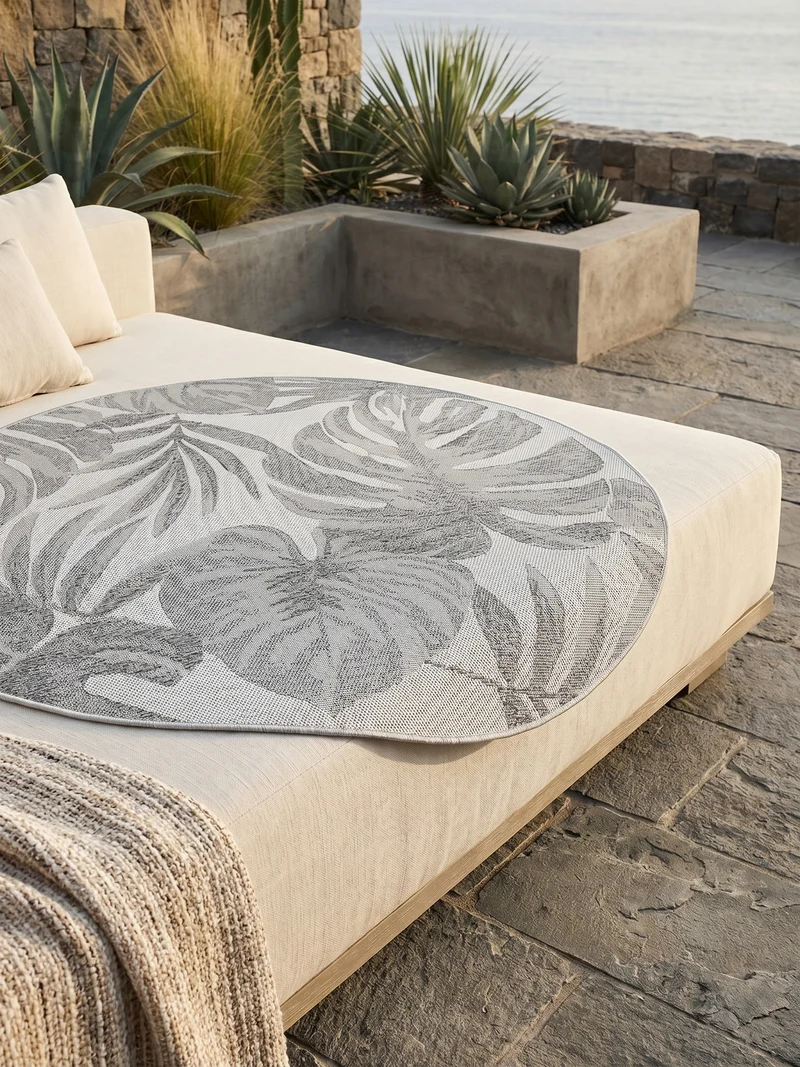Outdoor-Teppich Tropisch – Waschbar & Wetterfest für Balkon & Terrasse