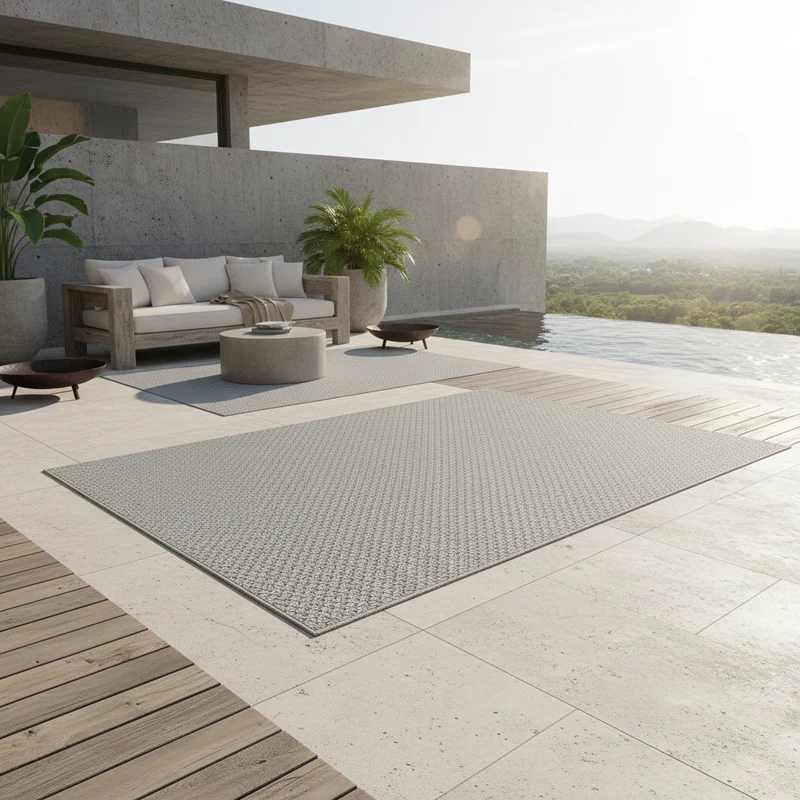 Outdoor-Teppich Unifarben – Waschbar & Wetterfest für Balkon & Terrasse
