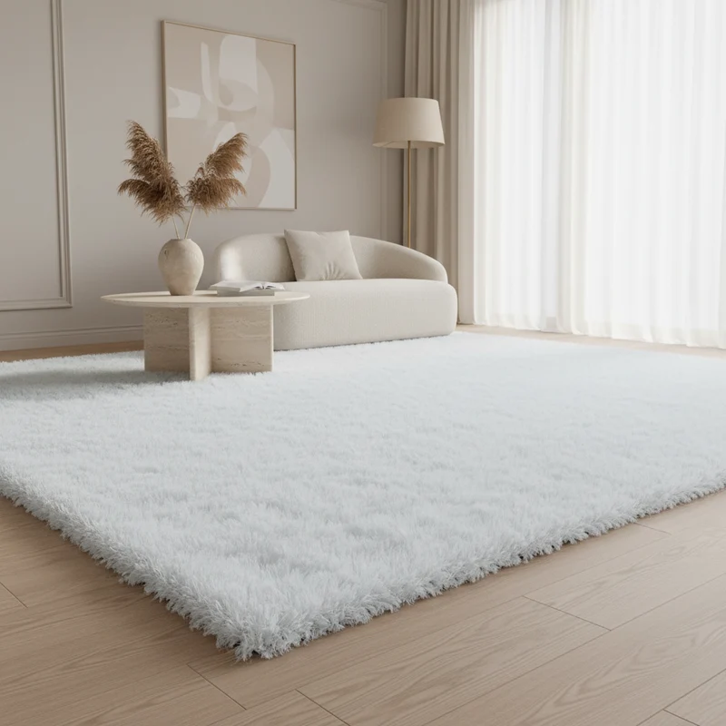 Shaggy Hochflor-Teppich Einfarbig – Waschbar & Flauschig | 3,00 cm Florhöhe für Barfußkomfort