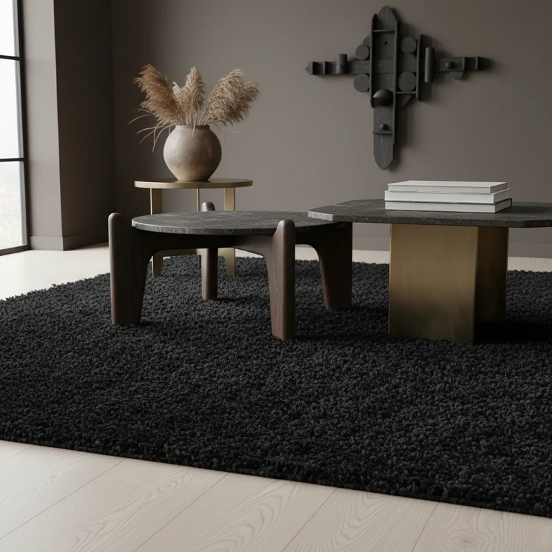 Shaggy Hochflor-Teppich Einfarbig – Waschbar & Flauschig | 3,00 cm Florhöhe für Barfußkomfort
