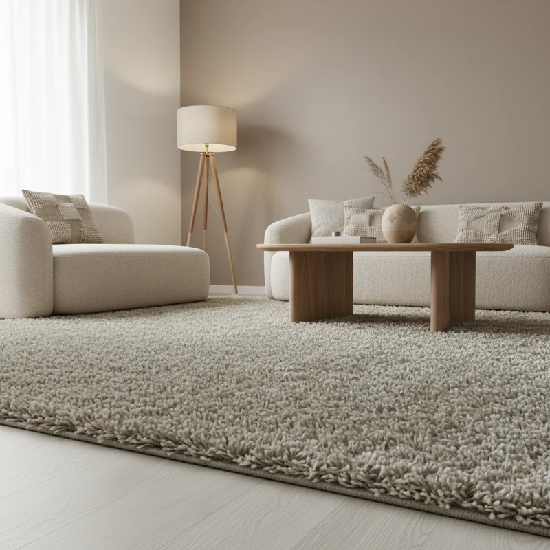 Shaggy Hochflor-Teppich Einfarbig – Waschbar & Flauschig | 3,00 cm Florhöhe für Barfußkomfort