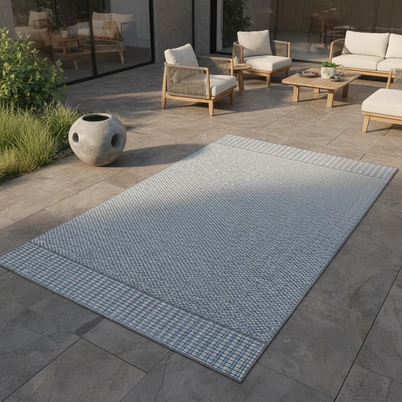 Outdoor-Teppich Retro-Design – Waschbar & Wetterfest für Balkon & Terrasse